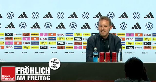 Bundestrainer Julian Nagelsmann bei der Bekanntgabe des EM-Kaders (Szene aus DFB-PK)