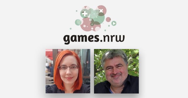 Katharina Weiß (Silent Future) und Benedikt Grindel (Ubisoft Blue Byte) sind die neuen Vorstandssprecher von Games NRW (Fotos: Games NRW / GamesWirtschaft)