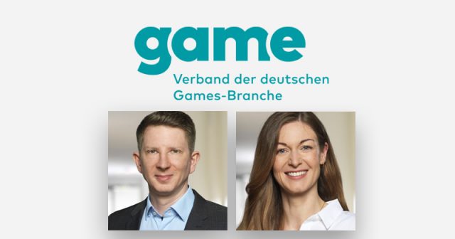 Neu im Team des Branchenverbands: Geschäftsstellen-Leiter Philipp Senkbeil und Förder-Expertin Vanessa Zeuch (Fotos: Game e. V.)